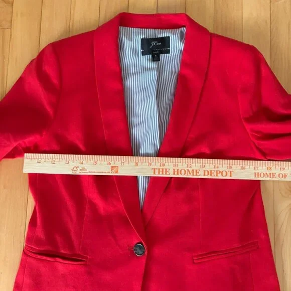J. Crew Parke Blazer Women's 6 Red Wool blend Preppy Schoolboy Old Money Lined - Picture 11 of 14